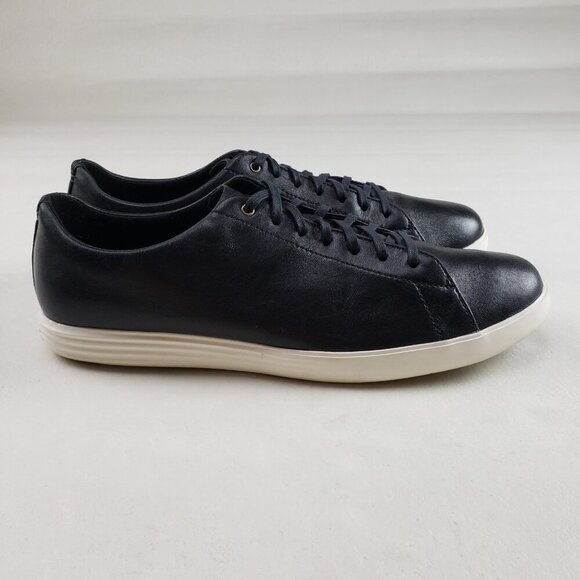 Cole Haan Grand Crosscourt II Shoe Mens 13 Black Leather Lace Up Casual Sneaker - Picture 2 of 11